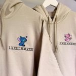 Unique Custom Couple Stitch and Angel Embroidered Hoodie Sweatshirt - Shop Now!