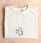 Exquisite Embroidered Christmas Classic Pooh Crewneck T-shirt - Shop Online Now!