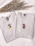 Disney Mickey Mouse or Minnie Embroidered Crewneck - Classic and Timeless Collection