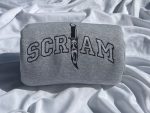 Spooky Ghost Face Knife Halloween Embroidered Crewneck - Shop Now!