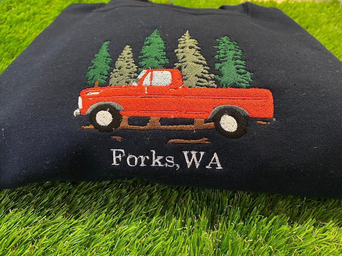 Shop the Exclusive Forks Washington Red Truck Embroidered Crewneck