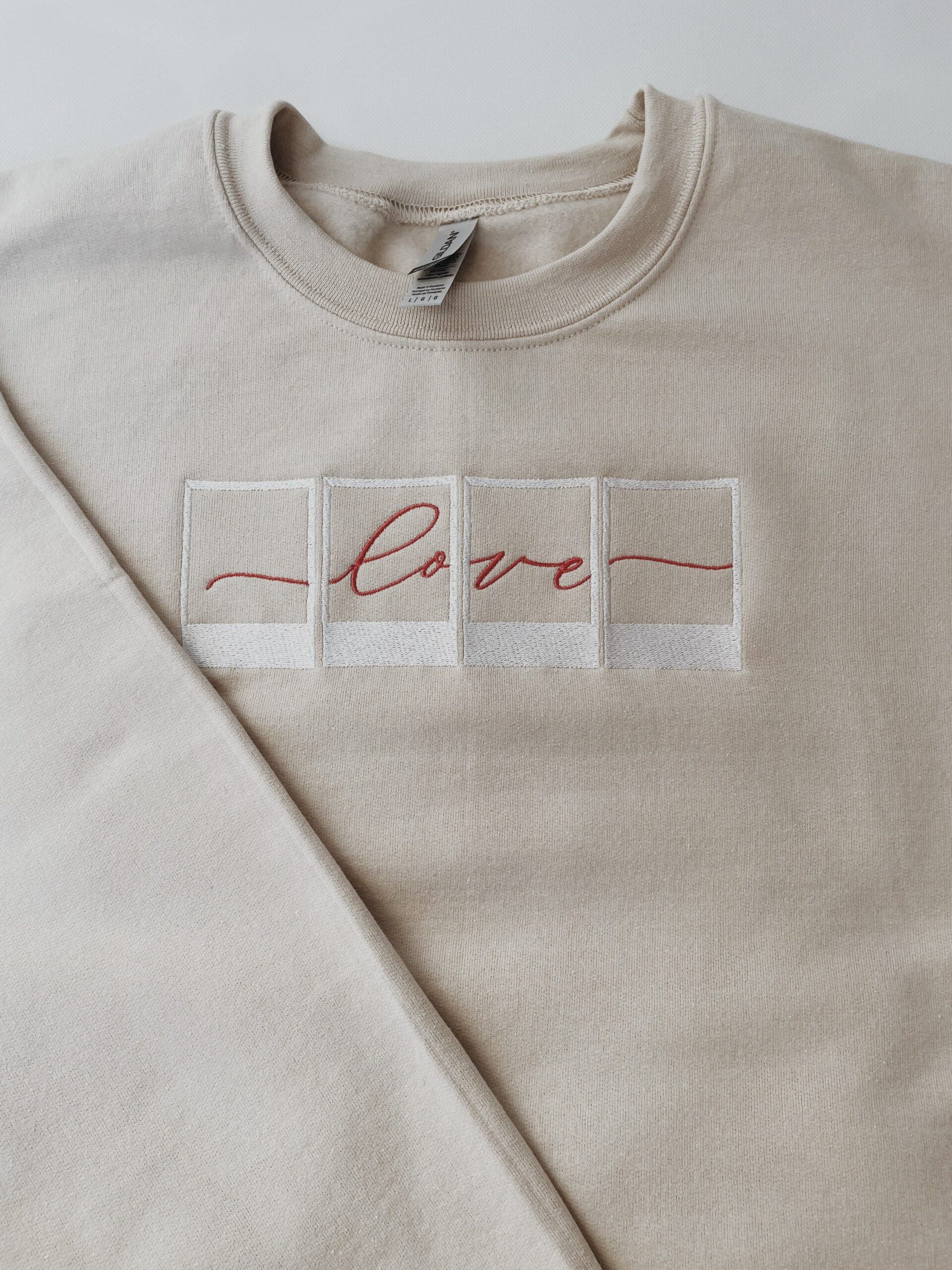 Stylish Polaroid Love Embroidered Sweatshirt - Shop Online Now!