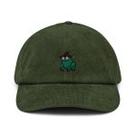 Stylish Embroidered Corduroy Hat - Perfect for Wizards and Frog Lovers