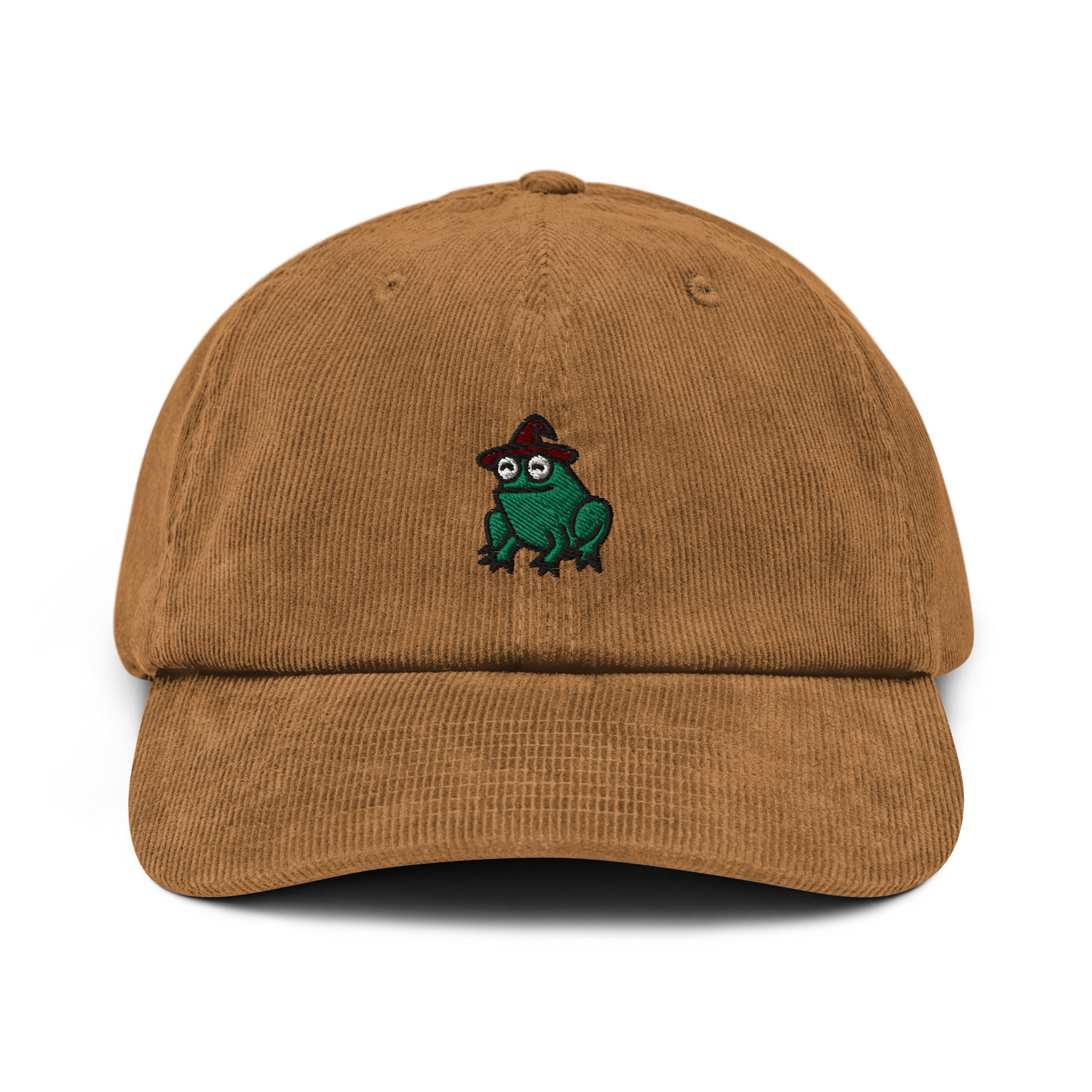 Stylish Embroidered Corduroy Hat - Perfect for Wizards and Frog Lovers