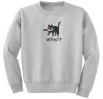 Unique Black Murder Cat Embroidered Crewneck Sweatshirt - Limited Edition