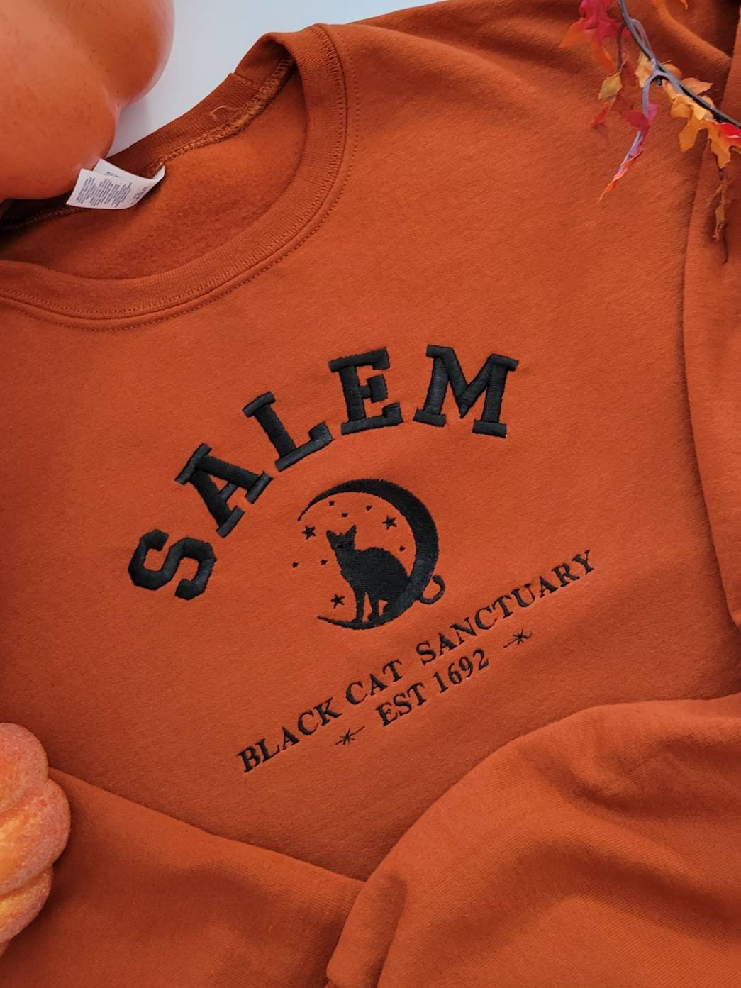 Stylish Salem Black Cat Embroidered Sweater - Shop Online Now!