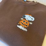 Snoopy Pumpkin Halloween Embroidered Crewneck - Unique and Stylish Online Store