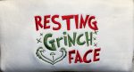 Resting Grinch Face Embroidered Sweatshirt - Cozy Crewneck for Long Sleeve Comfort