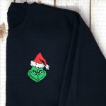 Christmas Grinch Embroidered Sweater - Festive Crewneck for the Holidays