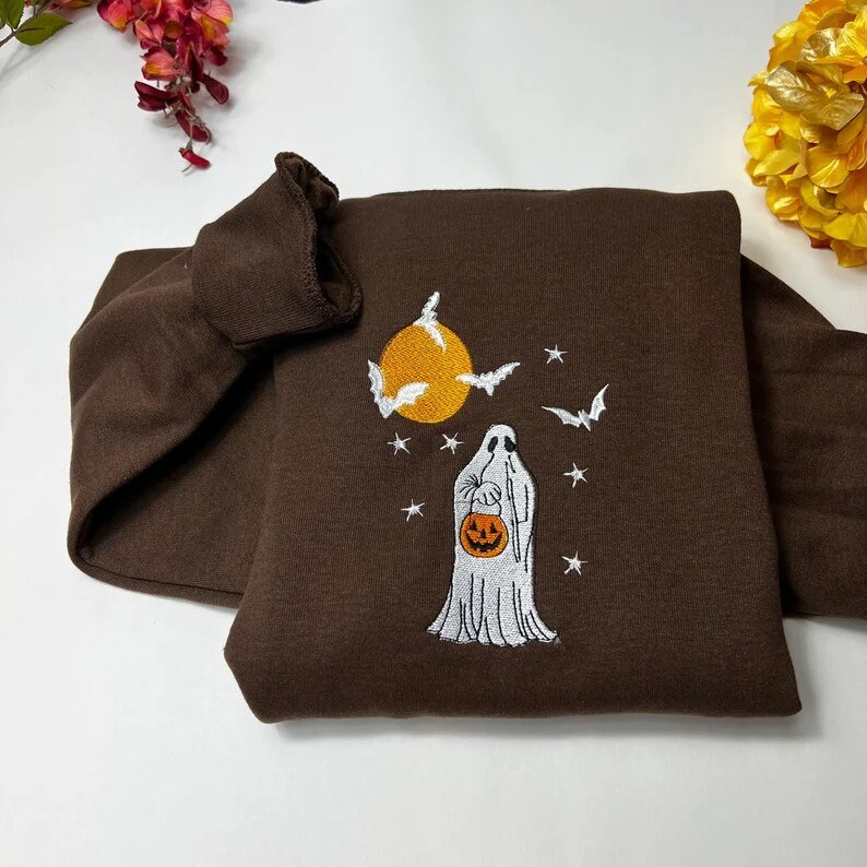 Spooky Season Embroidered Sweatshirts for Halloween