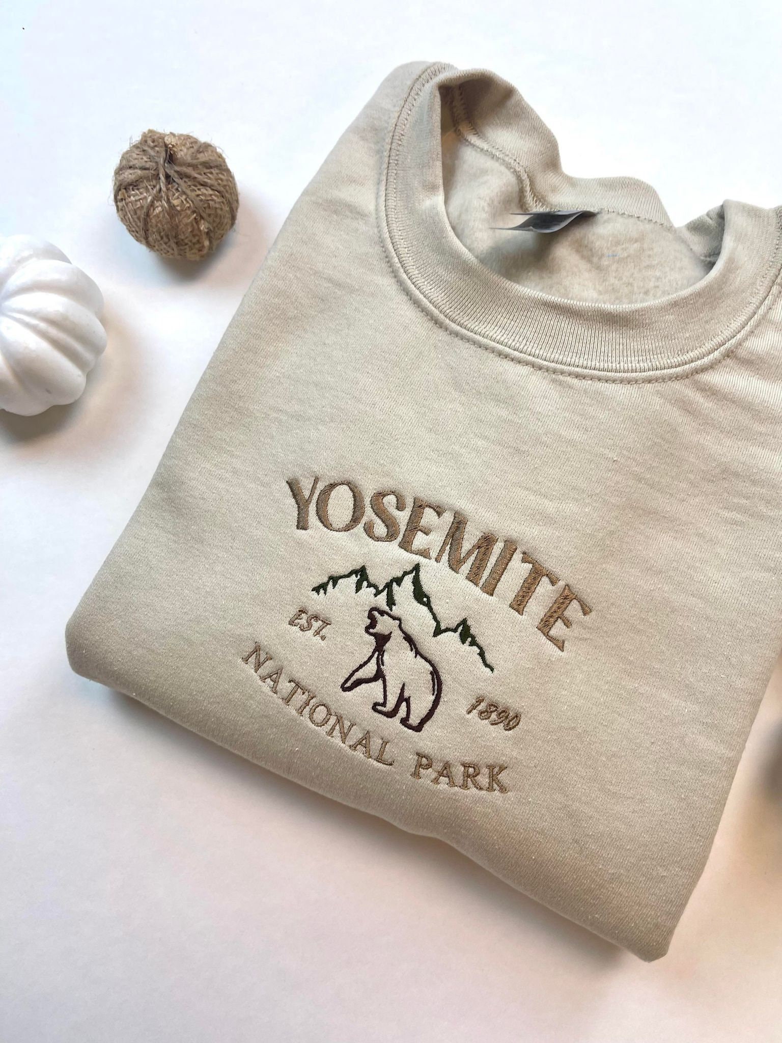 Yosemite Sierra Nevada National Park Embroidered Sweater - Unique and Stylish Online Store