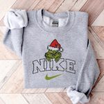 Nike Grinch Christmas Embroidered Sweatshirt - Festive Apparel for the Holiday Season