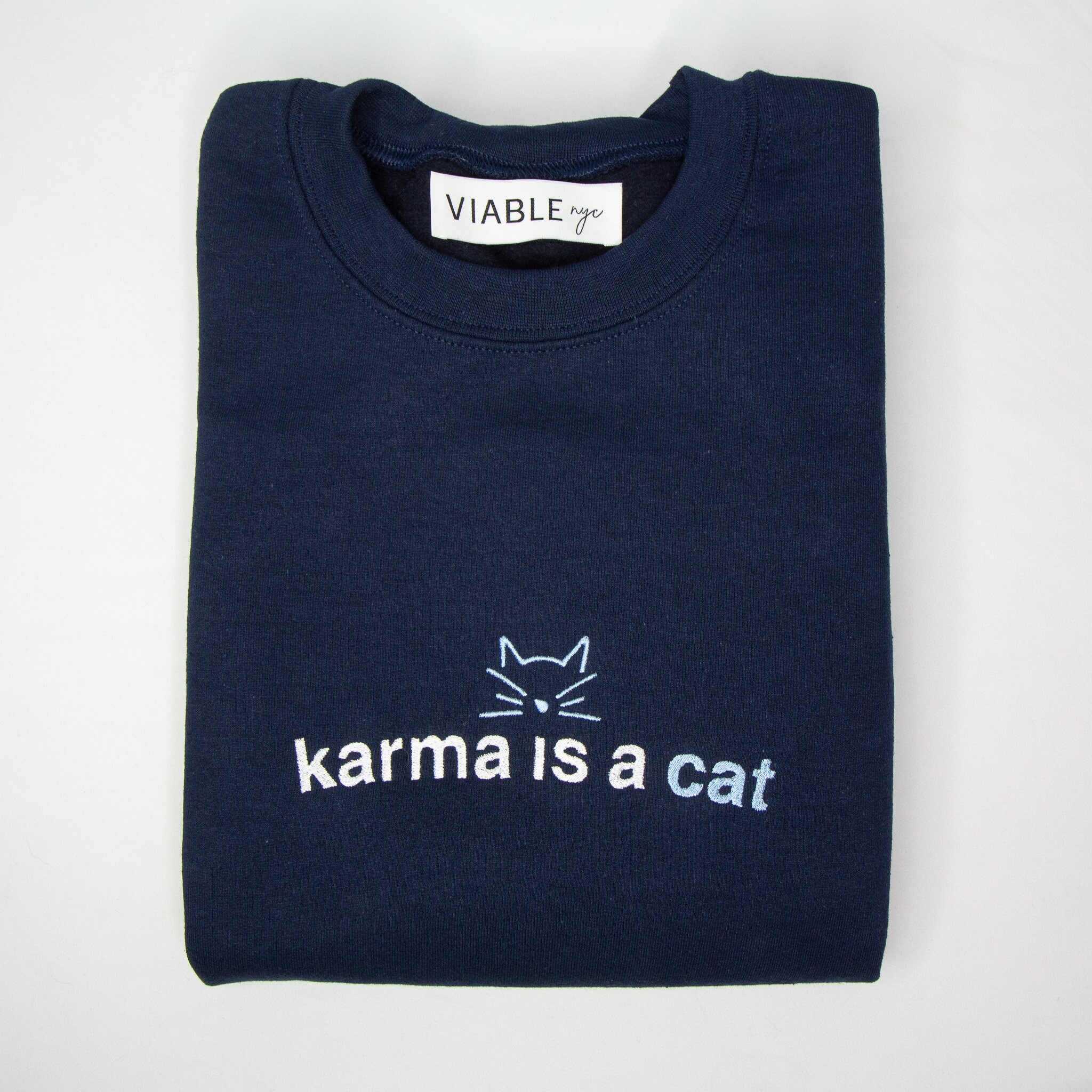 Shop the Taylor Karma Is A Cat Embroidered Crewneck - Limited Edition