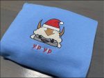 Christmas Embroidered Sweatshirt Shirt - Appa Avatar in a Festive Hat