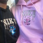 Exquisite Embroidered Nike Stitch And Angel Couple Sweatshirts - Shop Online Now!