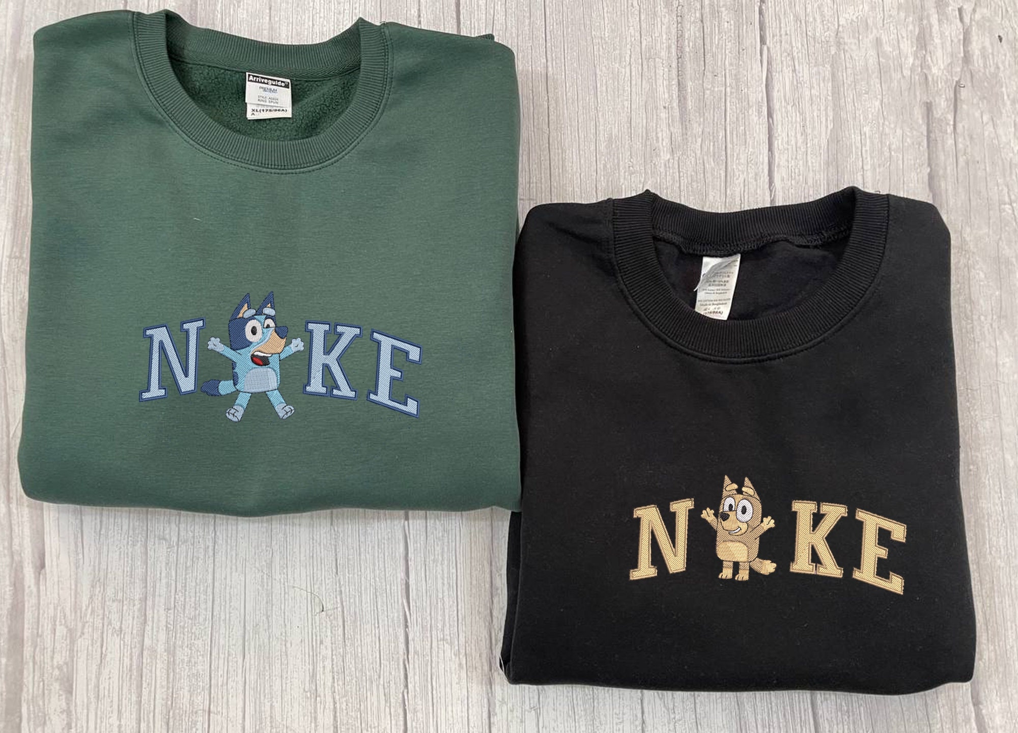 Stylish Embroidered Sweater for Couples - Bluey and Bingo Design