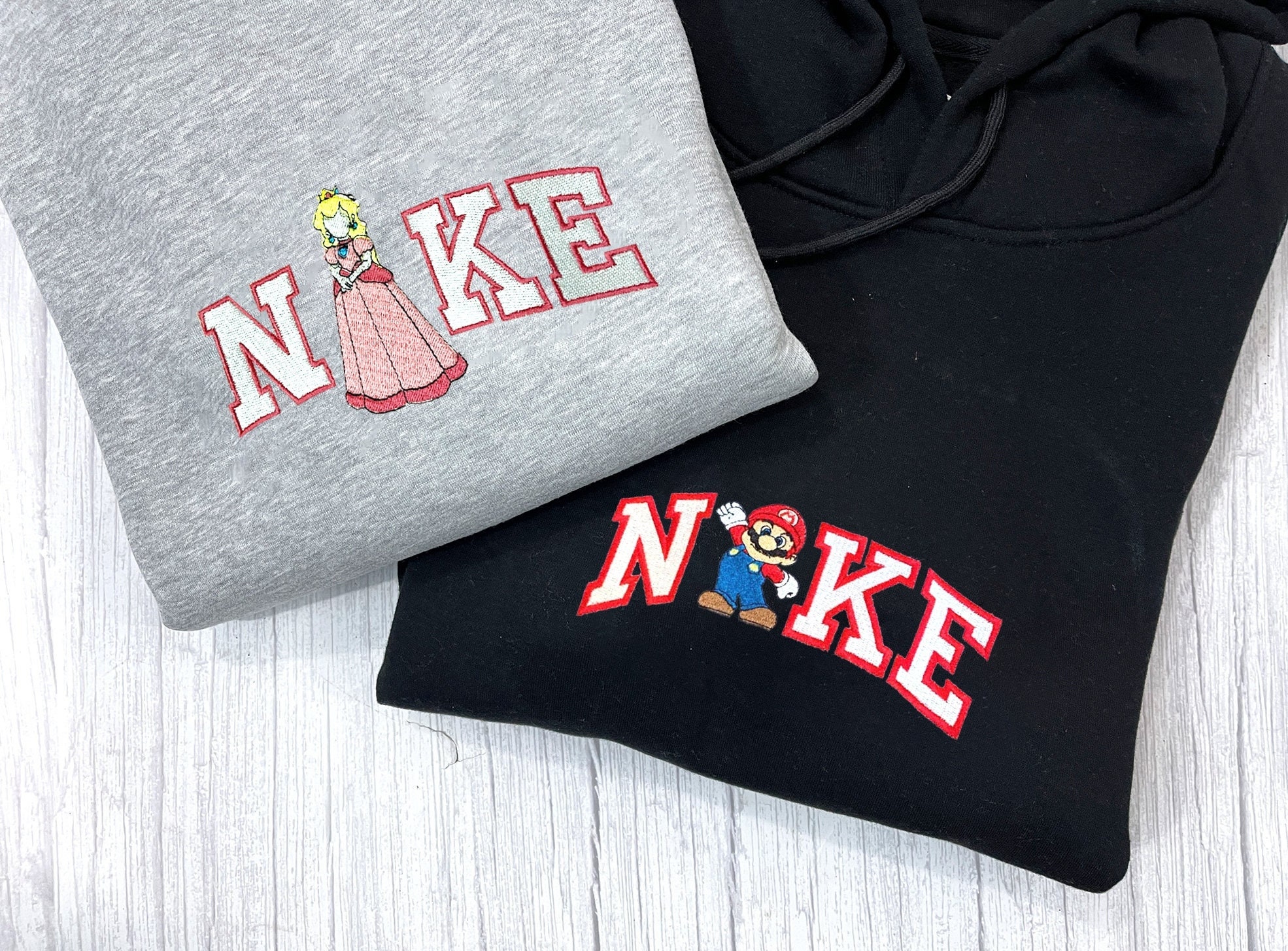 Super Mario & Princess Peach Embroidered Couple Sweater - Unique and Stylish