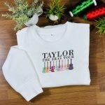 Taylor The Eras Tour Embroidered Sweatshirt - Exquisite Guitar Design