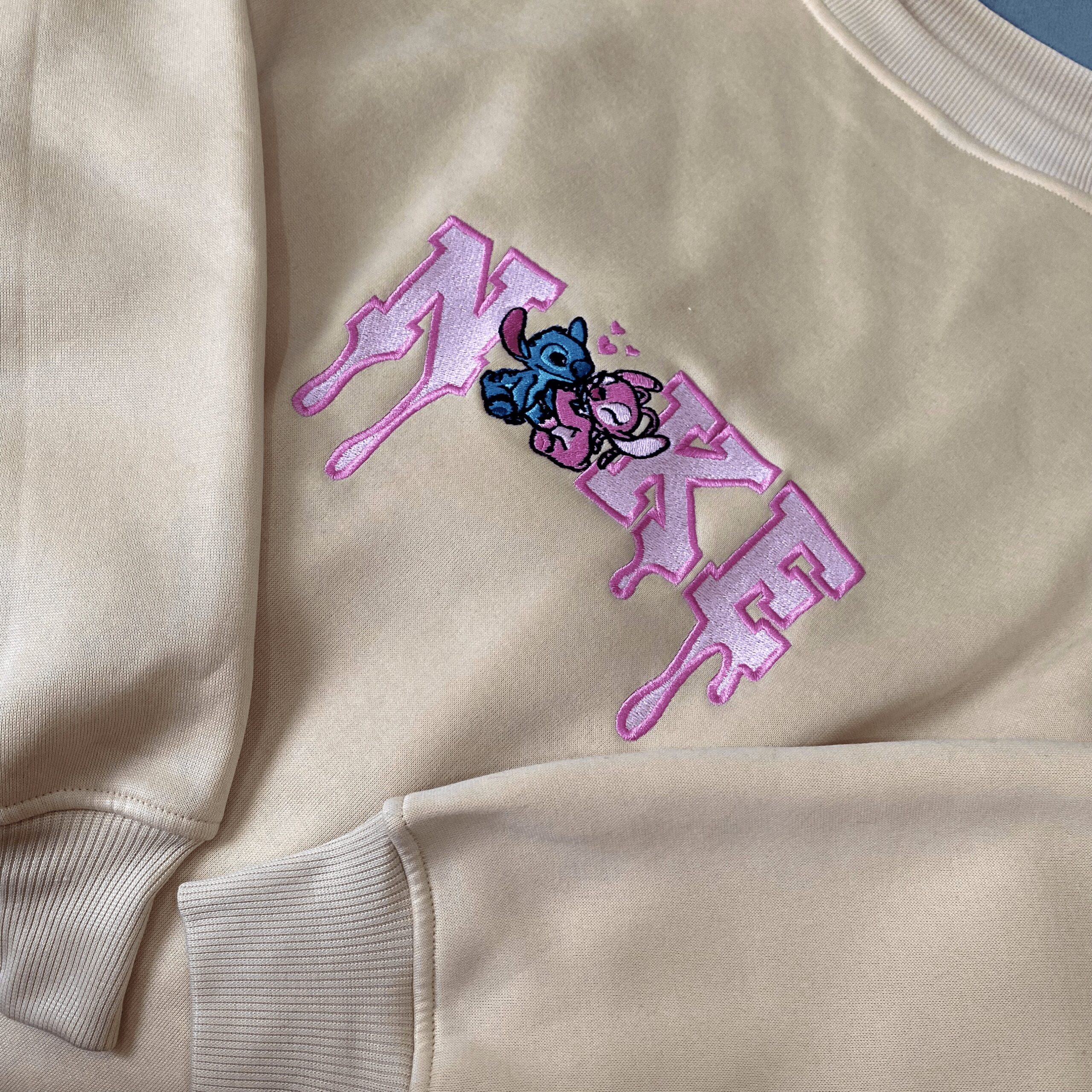 Embroidered Stitch & Angel Pullover Couple Hoodie - Perfect for Lovers