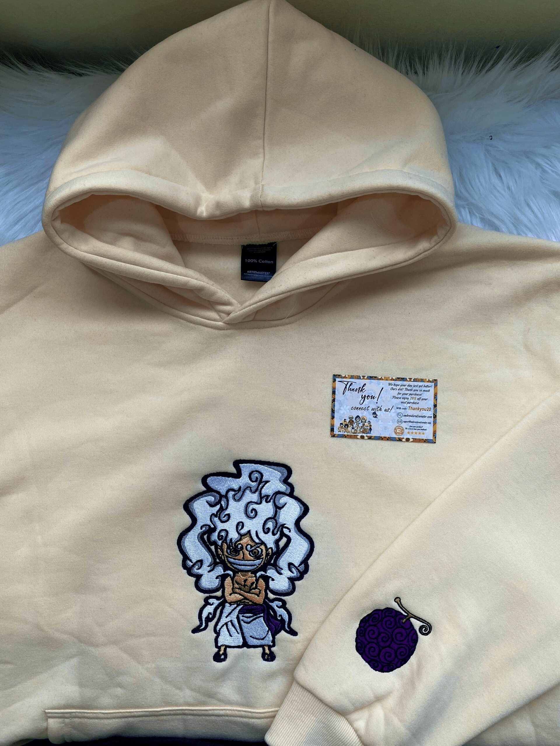 Embroidered Monkey D Luffy Gear 5 Crewneck - Perfect Gift for Anime One Piece Fans