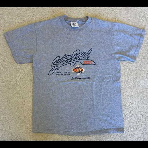 Premium Embroidered T-Shirt: Super Bowl XXXV Baltimore Ravens Collection