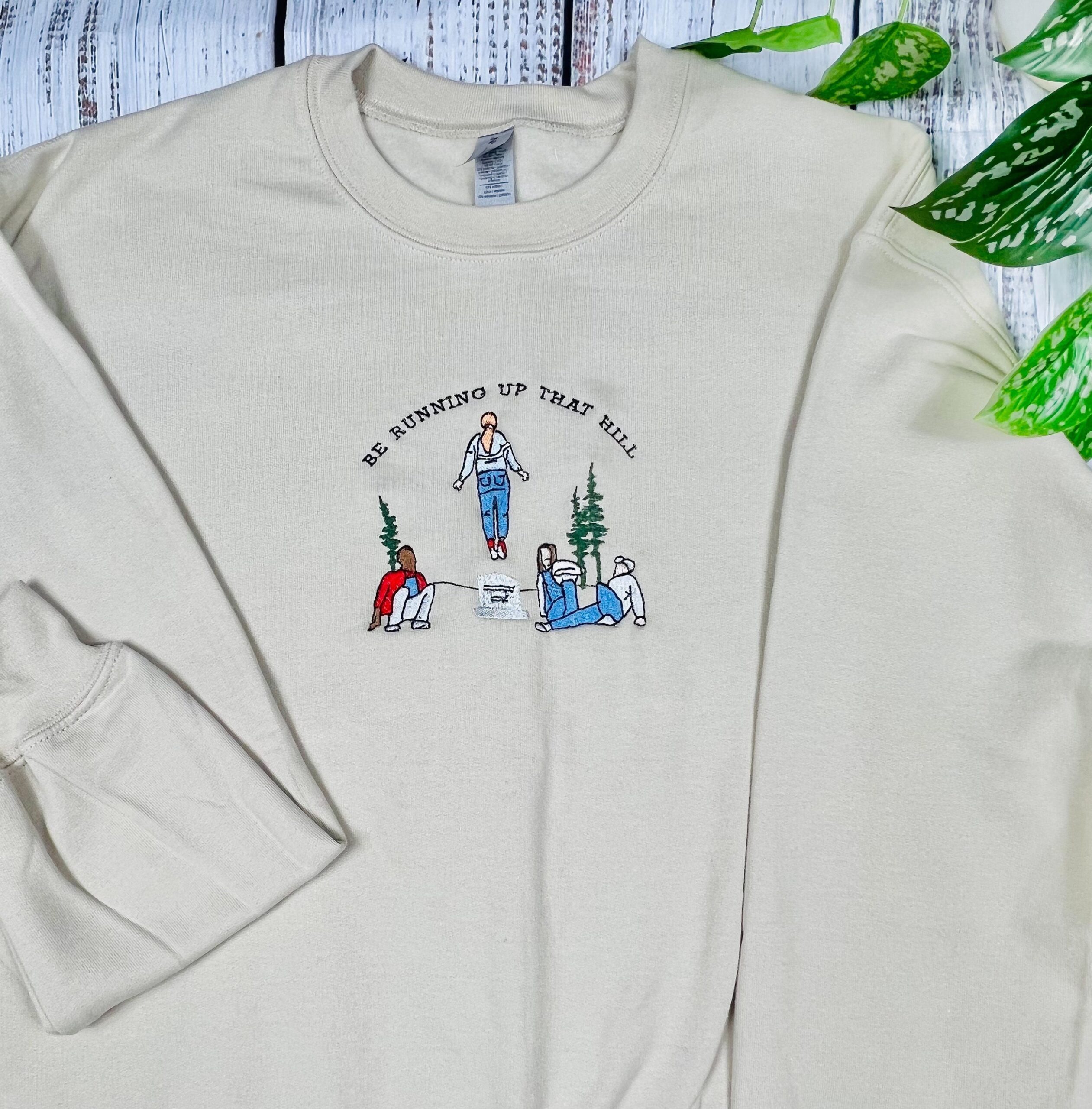 Custom Embroidered Sweatshirt - Running Up That Hill Design