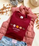 Stunning Vintage Autumn Harvest Embroidered Crewneck - Shop Online Now!