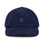 Stylish Embroidered Corduroy Hat - Perfect for Wizards and Frog Lovers