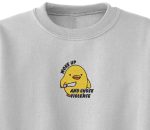 Unique Embroidered Crewneck Sweatshirt - Woke Up And Chose Violence Murder Chick Meme